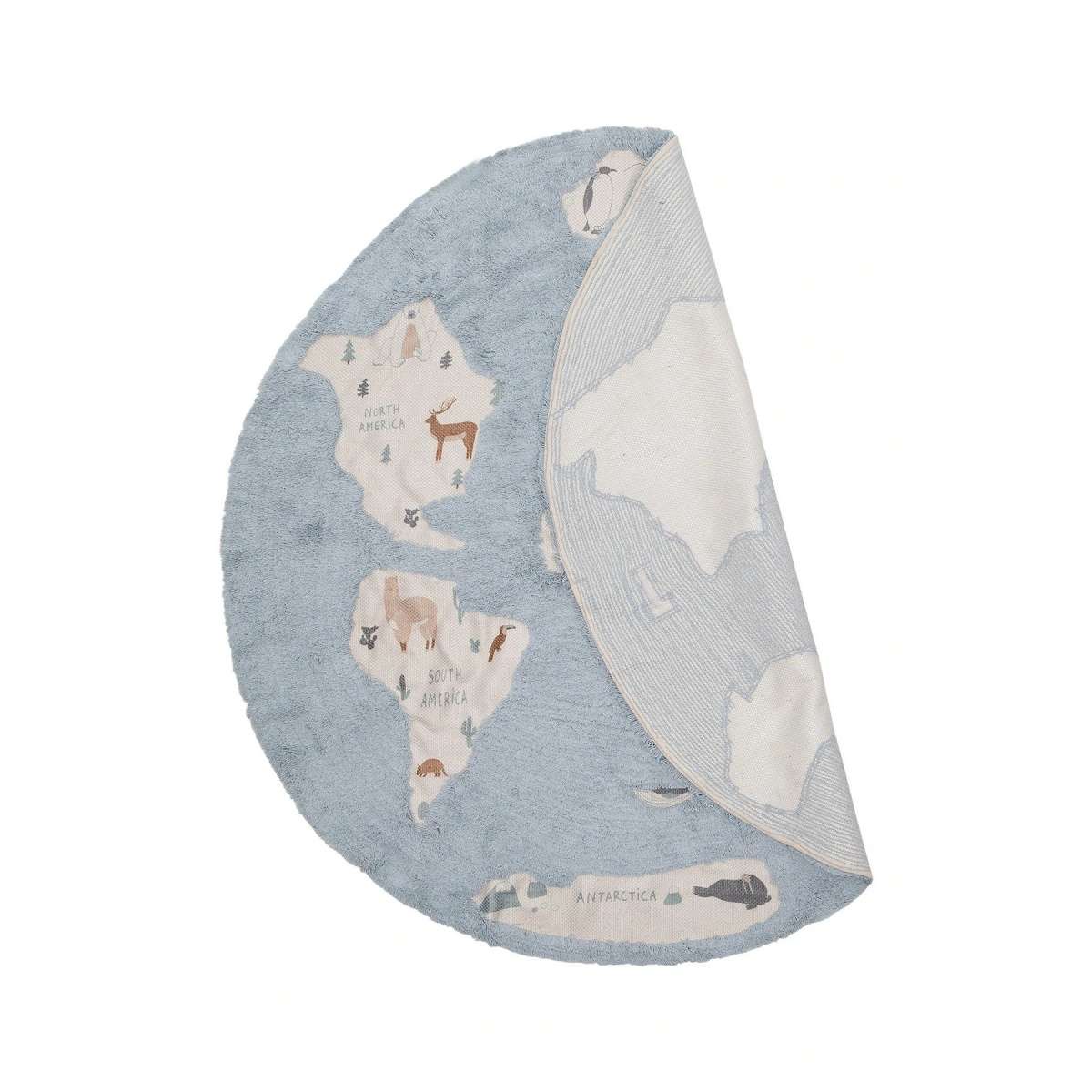 Immagine del prodotto Tappeto Rotondo per bambini Mappa del Mondo  140 cm (2 Colori) | AFK Living
