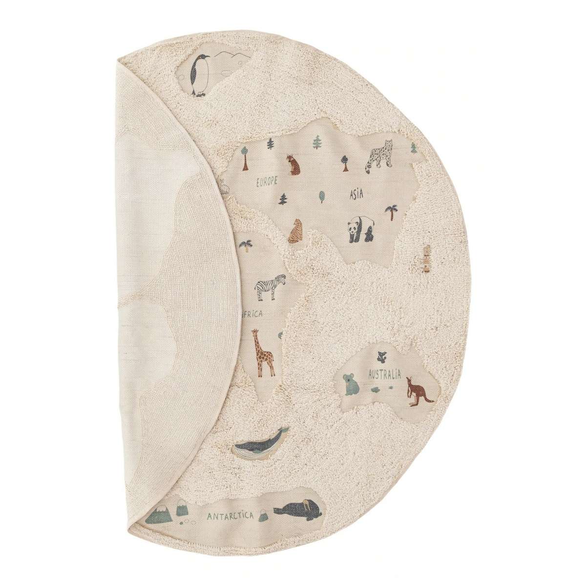 Immagine del prodotto Tappeto Rotondo per bambini Mappa del Mondo  140 cm (2 Colori) | AFK Living