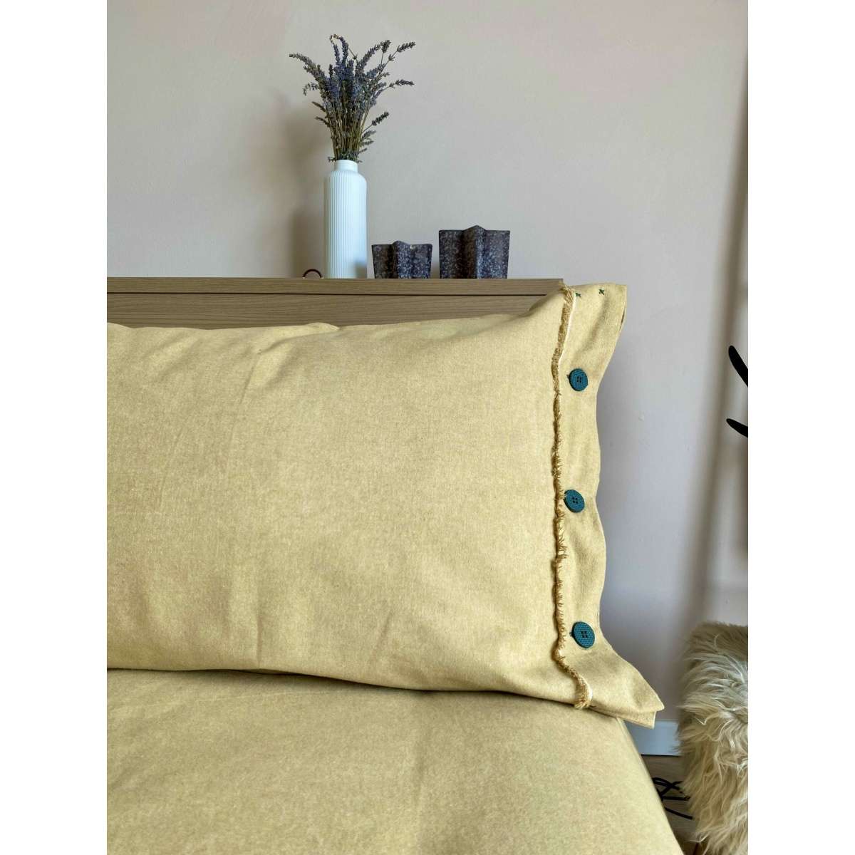 Immagine del prodotto Completo Letto Matrimoniale Patty in FLANELLA Tinta in Filo (8 colori) | Govina Biancheria per la Casa