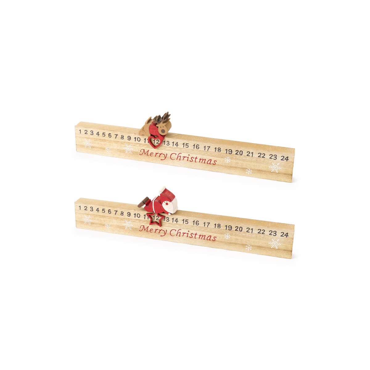Immagine del prodotto Calendario Avvento in Legno Merry Christmas in Legno (2 modelli) | Nuvole di Stoffa