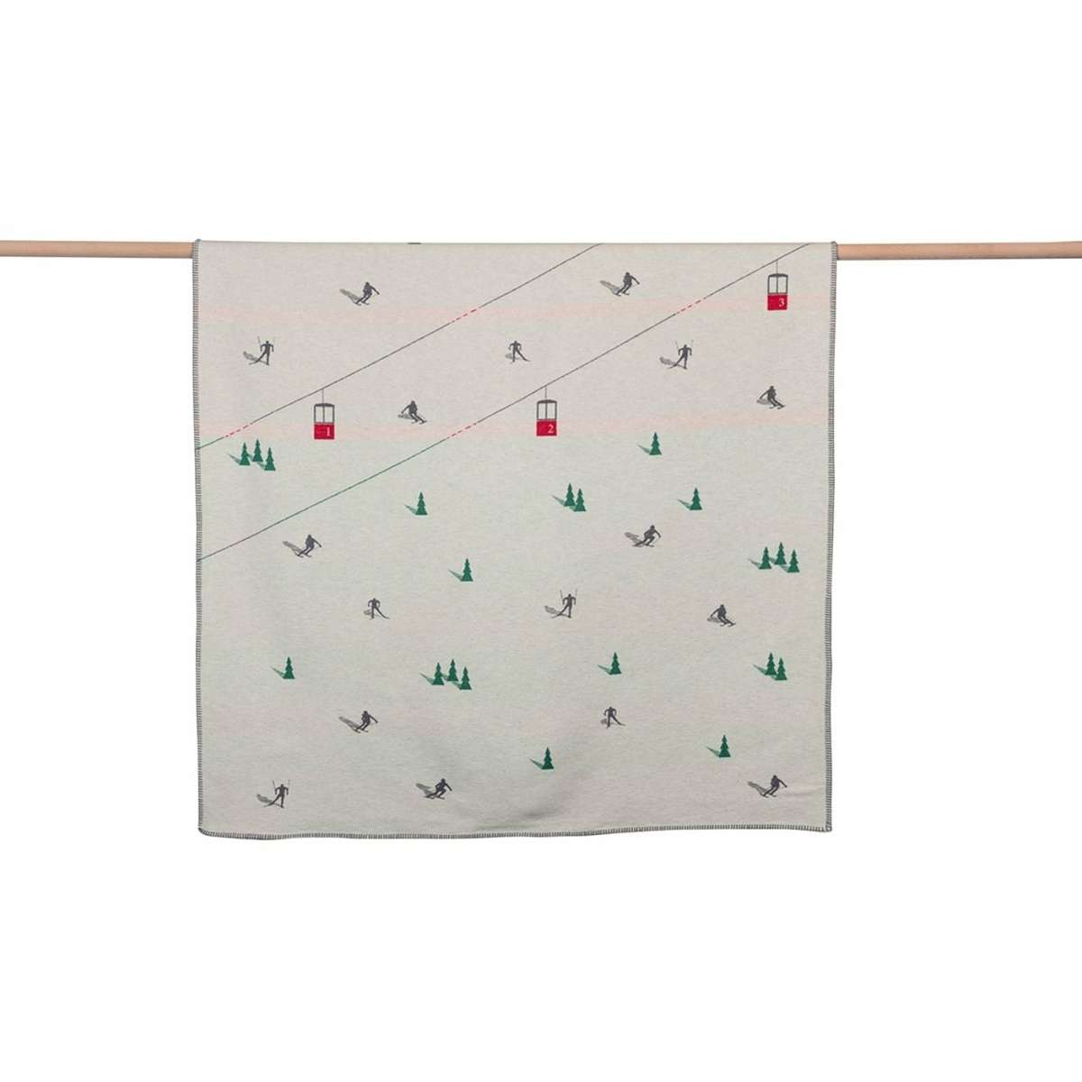 Immagine del prodotto Plaid invernale in Cotone Pista Scii e e Cabine 140x200 cm (2 Colori) | David Fussenegger