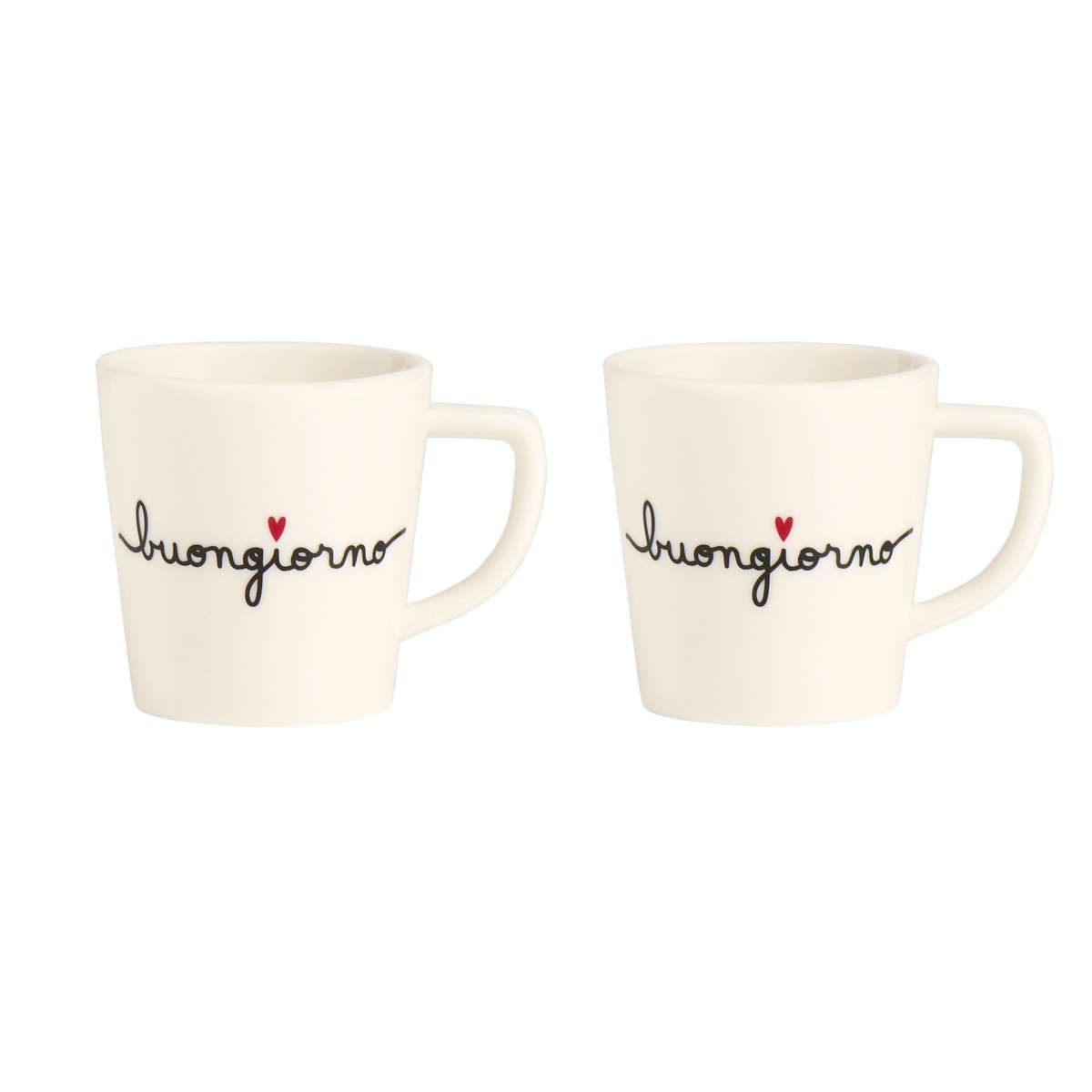 Immagine del prodotto Set 2 Tazzine Espresso in Ceramica Buongiorno 5.5xh6 cm | Simple Day