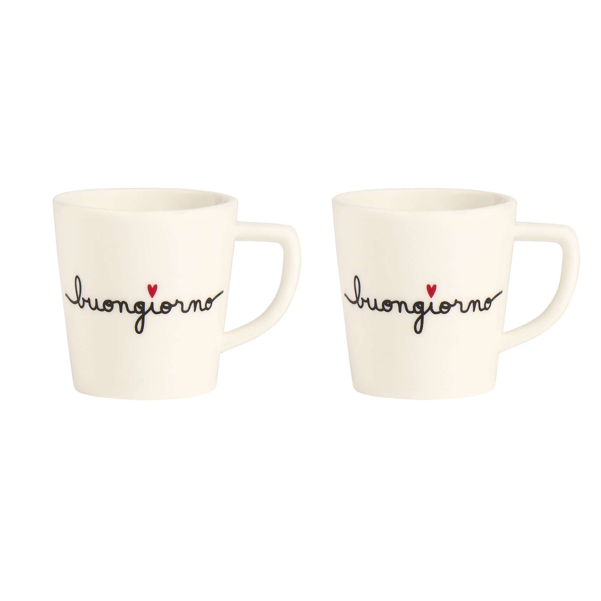 Immagine principale di Set 2 Tazzine Espresso in Ceramica Buongiorno 5.5xh6 cm | Simple Day