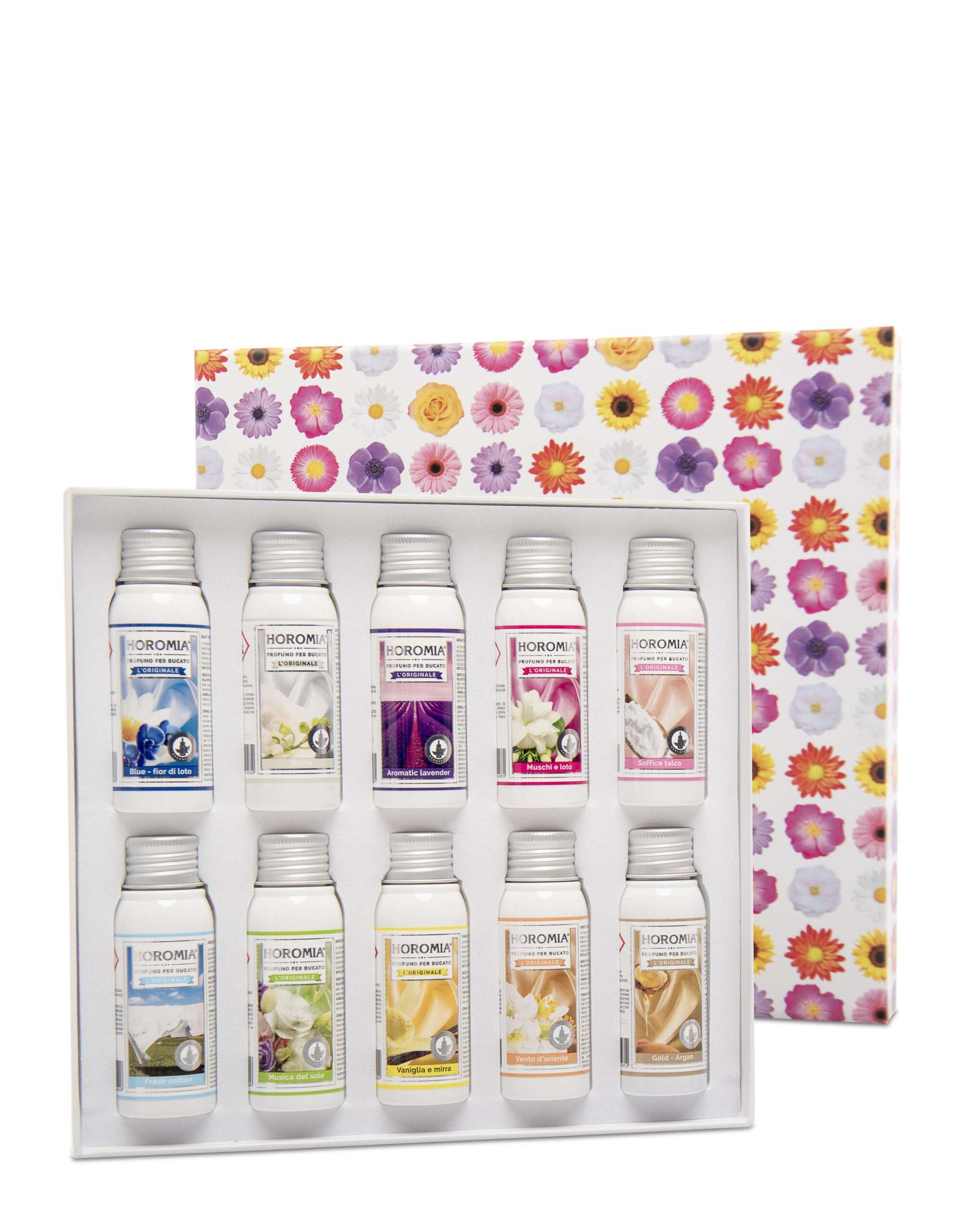 Immagine principale di Box Fiori - 10 Profumatori Bucato da 50 ml | Horomia