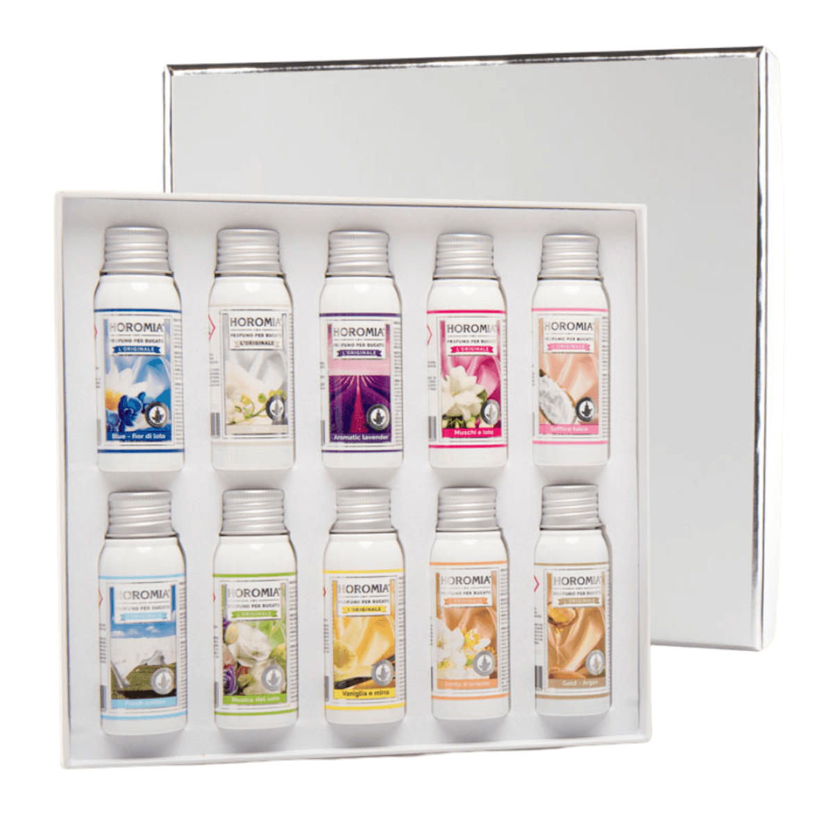 Immagine del prodotto Box Silver- 10 Profumatori Bucato da 50 ml | Horomia