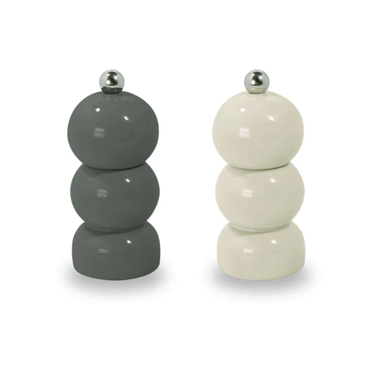 Immagine del prodotto Set Macinasale e Macinapepe Crema e Antracite in Legno Ø5 x h 11,5cm | WD Lifestyle