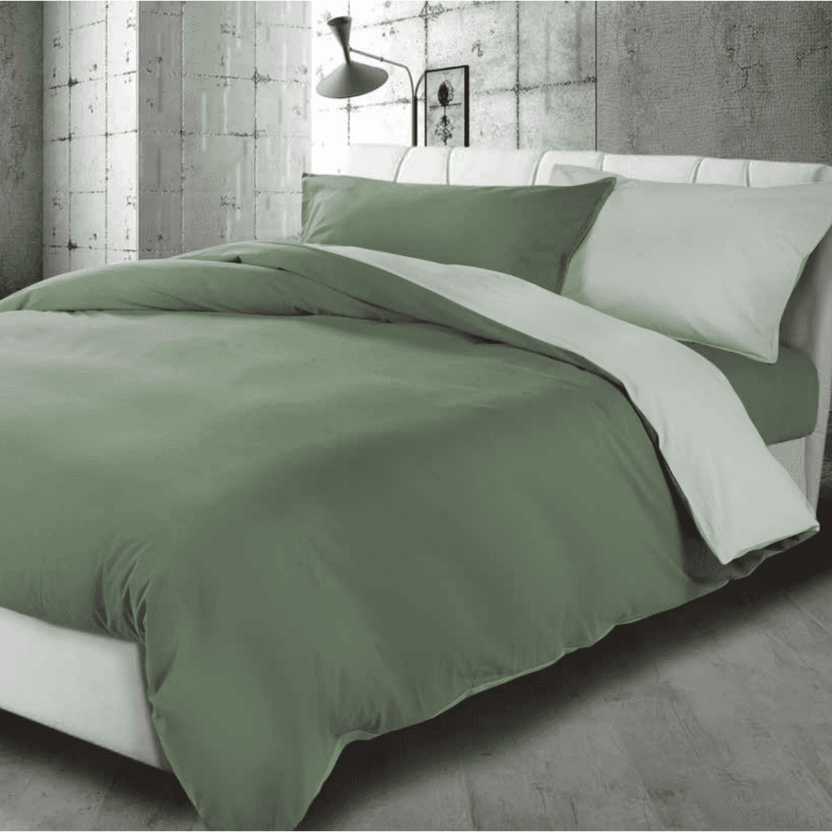 Immagine variante Verde/ Oliva - Sacco Copripiumino Singolo Lara 100% Cotone - 4 Colori | Cavalieri Spa