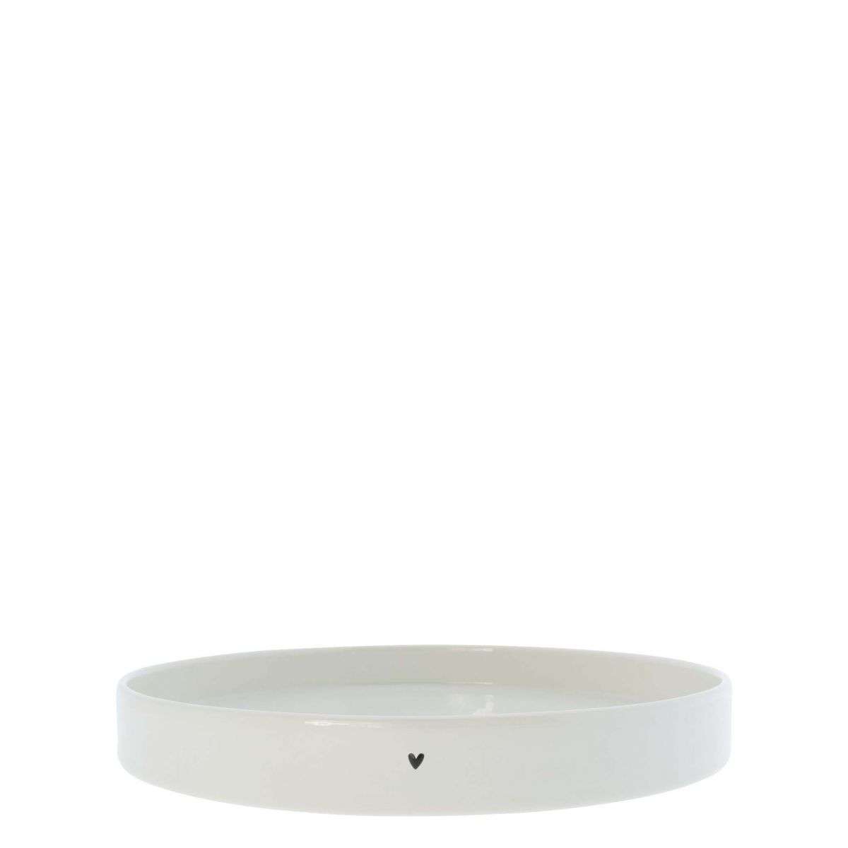 Immagine principale di Vassoio Rotondo in Ceramica Bianco con Cuoricino diam 25 x 3 cm | Bastion Collections
