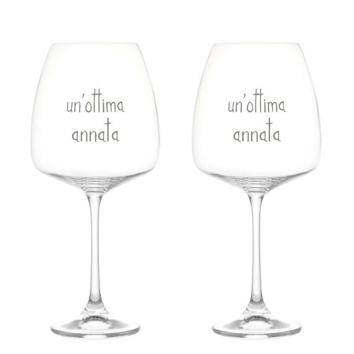 Immagine del prodotto Set 2 Calici in Vetro scritta Un Ottima Annata 77cl | Simple Day