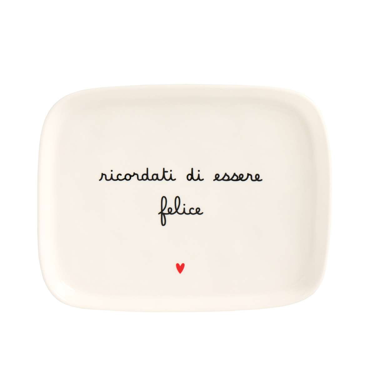 Immagine del prodotto Piatto Rettangolare in Ceramica Ricordati Di Essere Felice | Simple Day